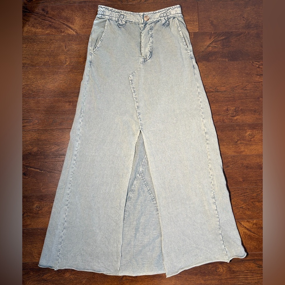 Free People Denim Maxi Skirt/ Strapless Dress